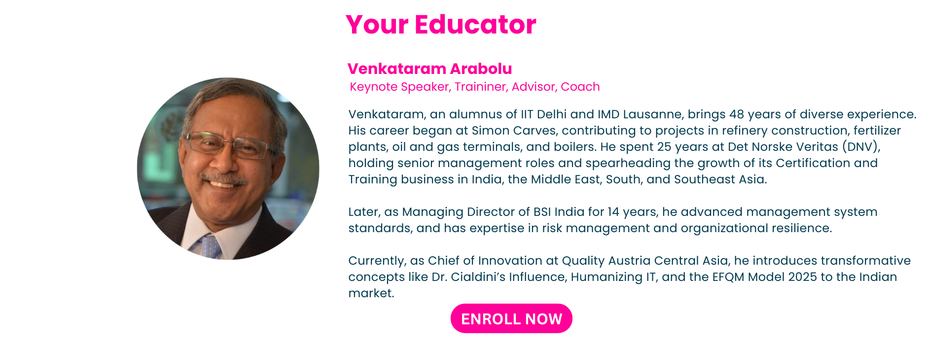 Your Educator - Venkataram Arabolu